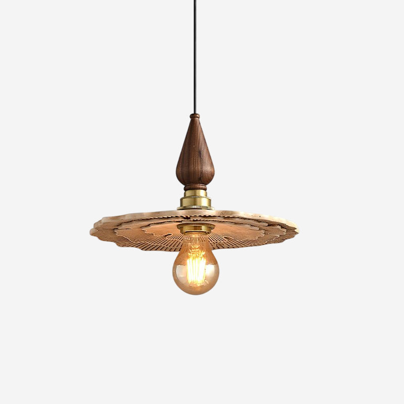 Mushroom Suspension Vintage Bois Laiton - Neutralighting