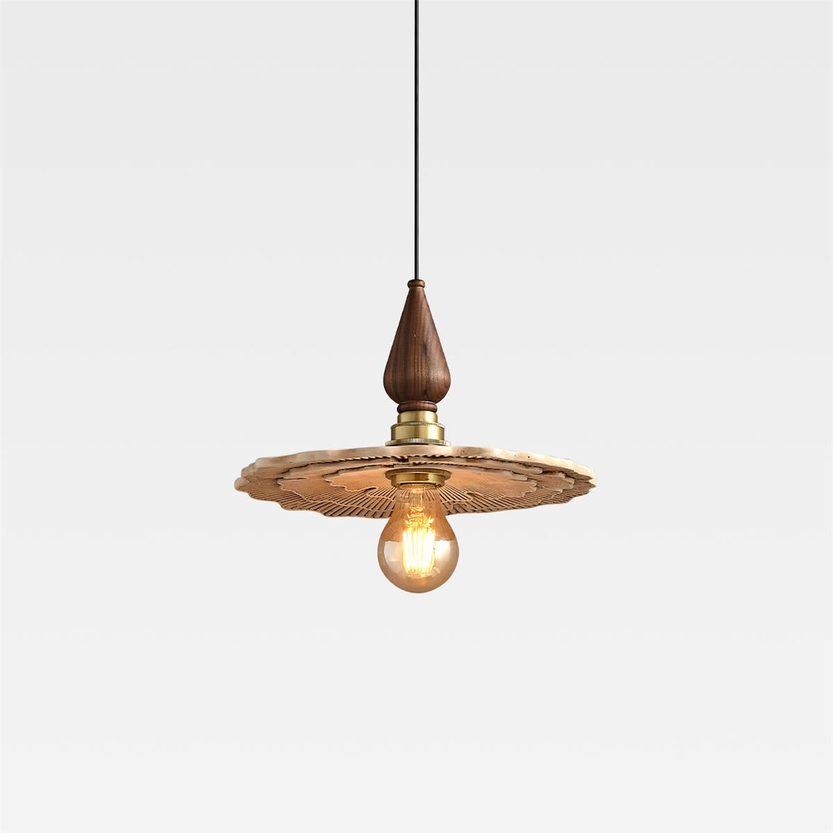 Mushroom Suspension Vintage Bois Laiton - Neutralighting