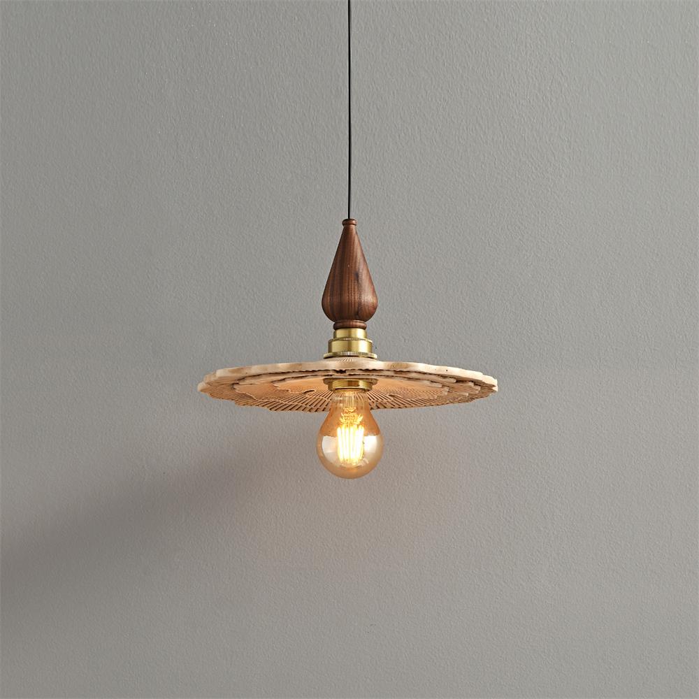 Mushroom Suspension Vintage Bois Laiton - Neutralighting