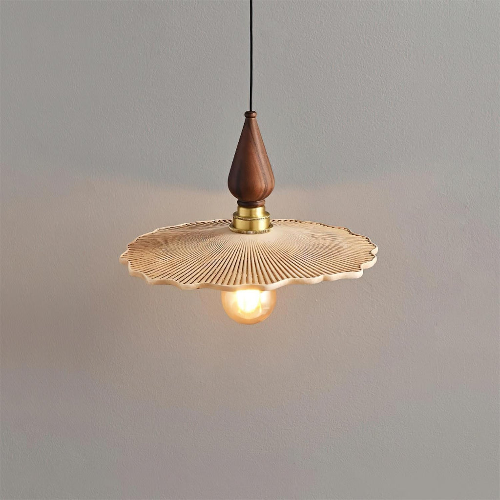 Mushroom Suspension Vintage Bois Laiton - Neutralighting