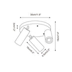Ritta Plafonnier bois Travertin 3 Têtes Projecteur - Neutralighting