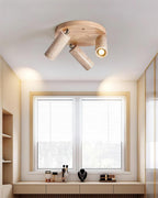 Ritta Plafonnier bois Travertin 3 Têtes Projecteur - Neutralighting