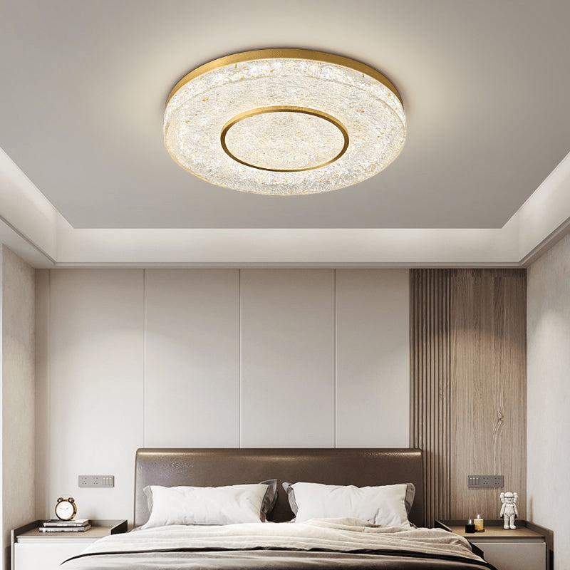 Lustra Plafonnier Cercle Mystérieux Laiton Résine - Neutralighting