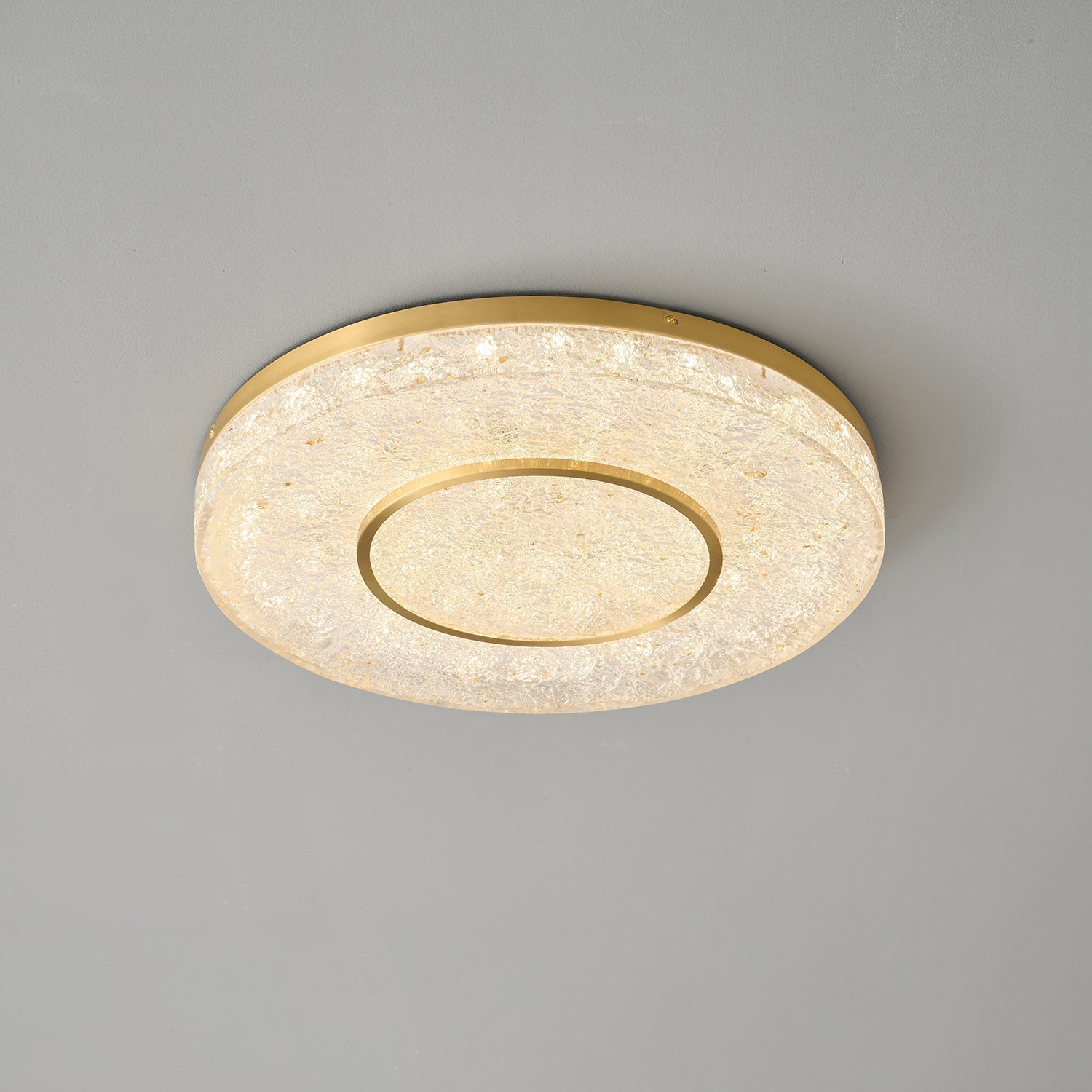 Lustra Plafonnier Cercle Mystérieux Laiton Résine - Neutralighting
