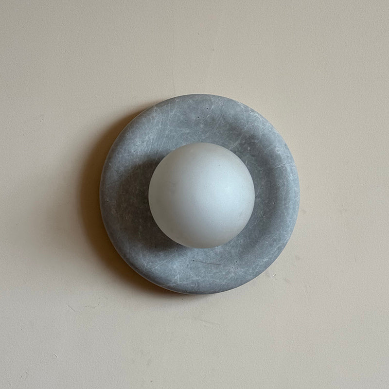 Aurvelyra Applique Murale en Verre Gris et Marbre Nordic Art Classic - Neutralighting