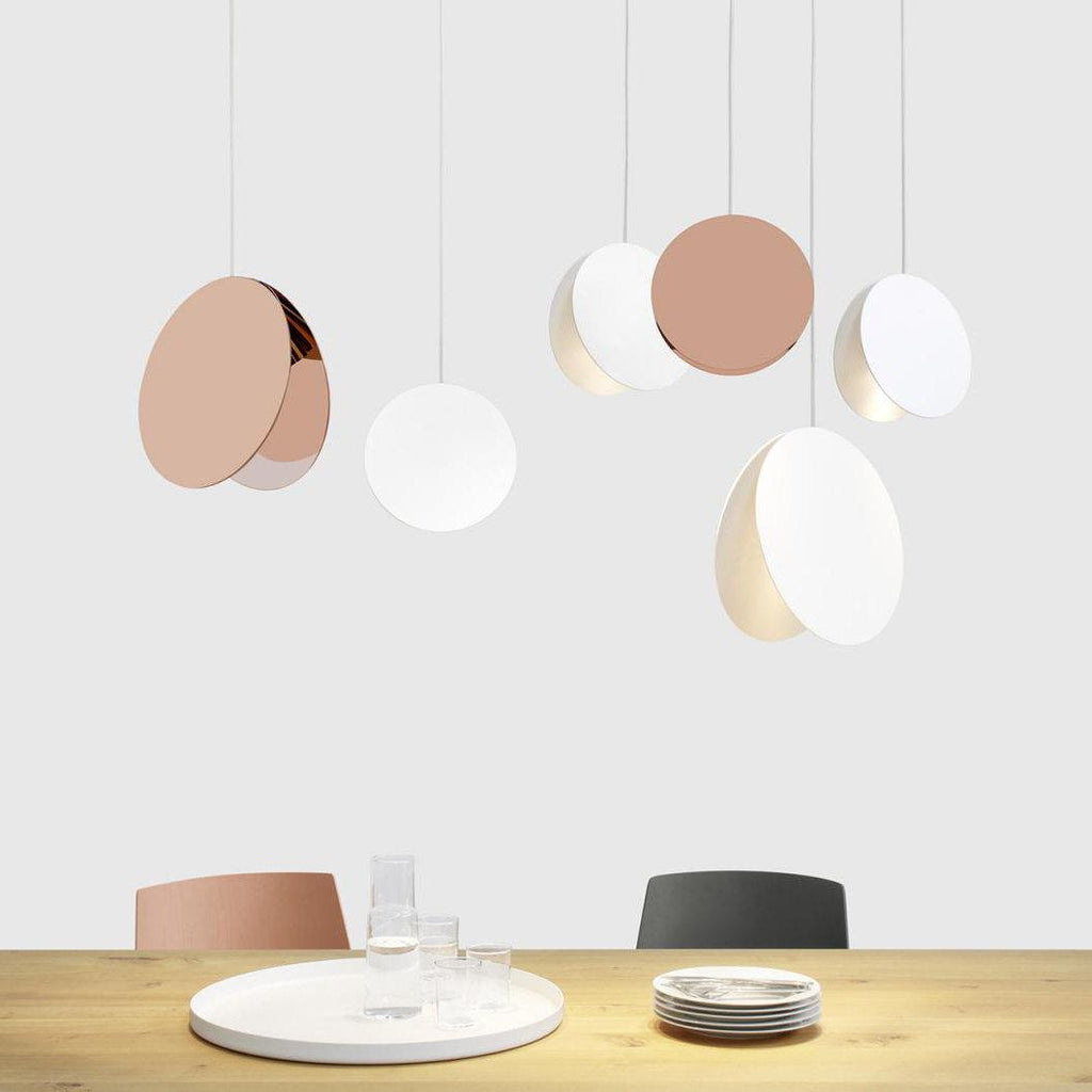 Valentina Ronde LED Suspension Blanc Rose Métal Blanc Salon Chambre - Neutralighting