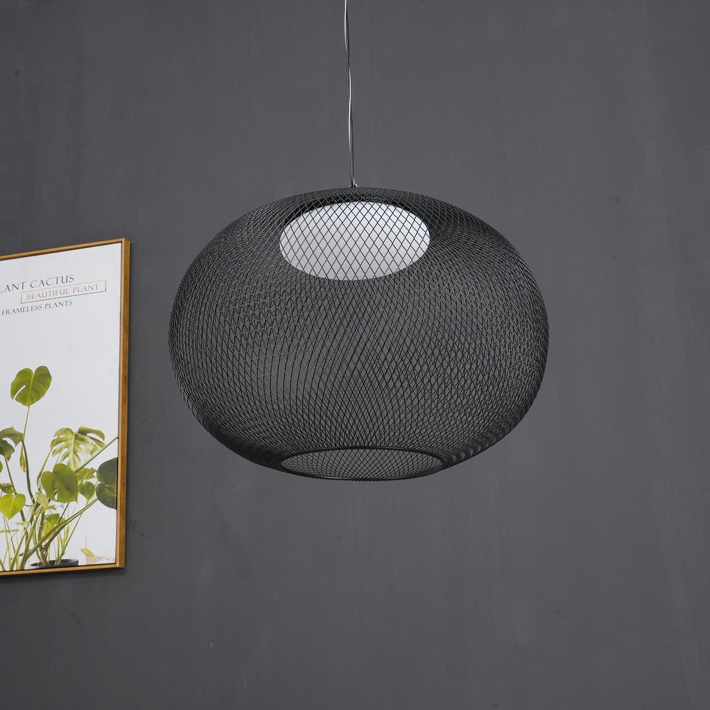 Lustra Suspension Lampe Maille Noire - Neutralighting