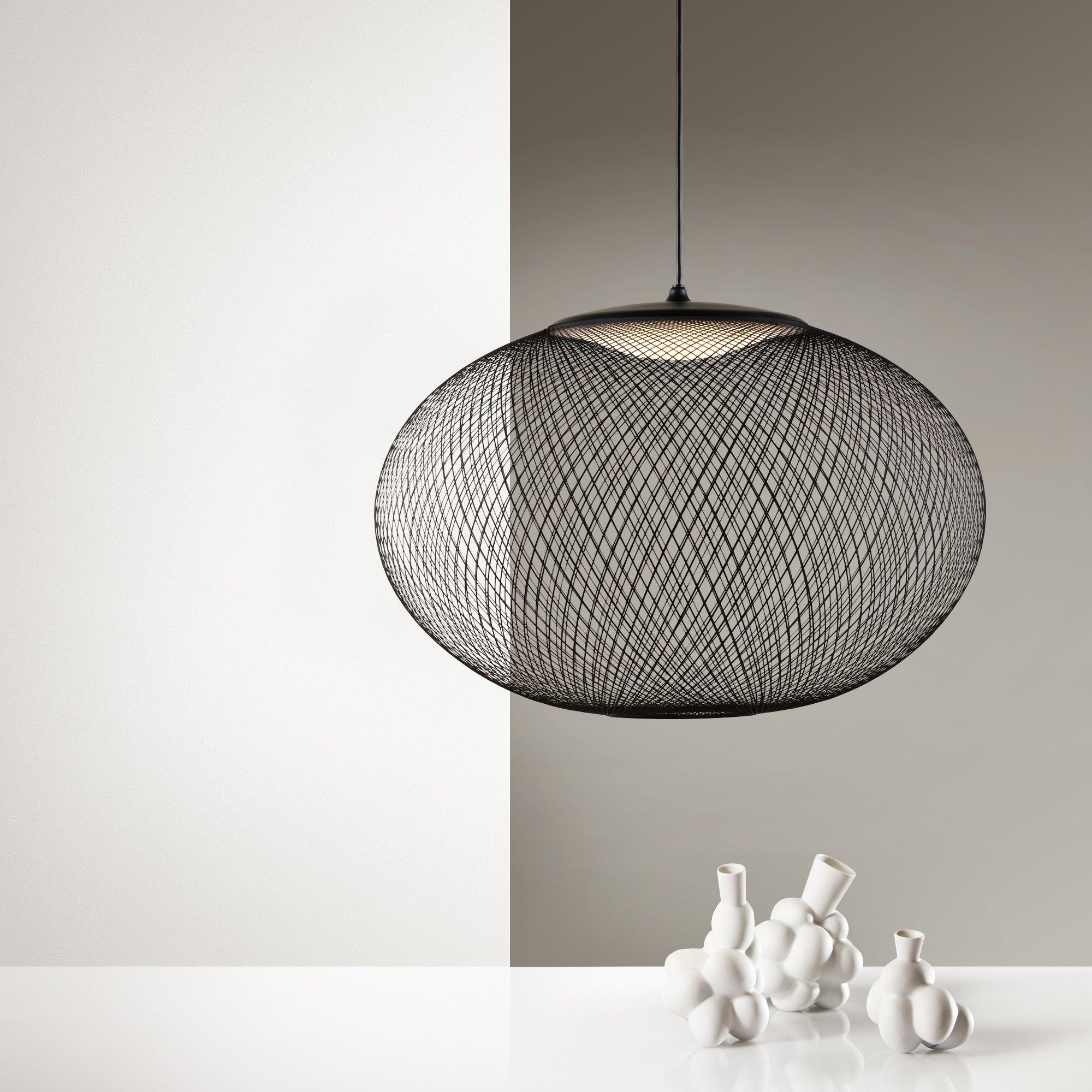 Lustra Suspension Lampe Maille Noire - Neutralighting