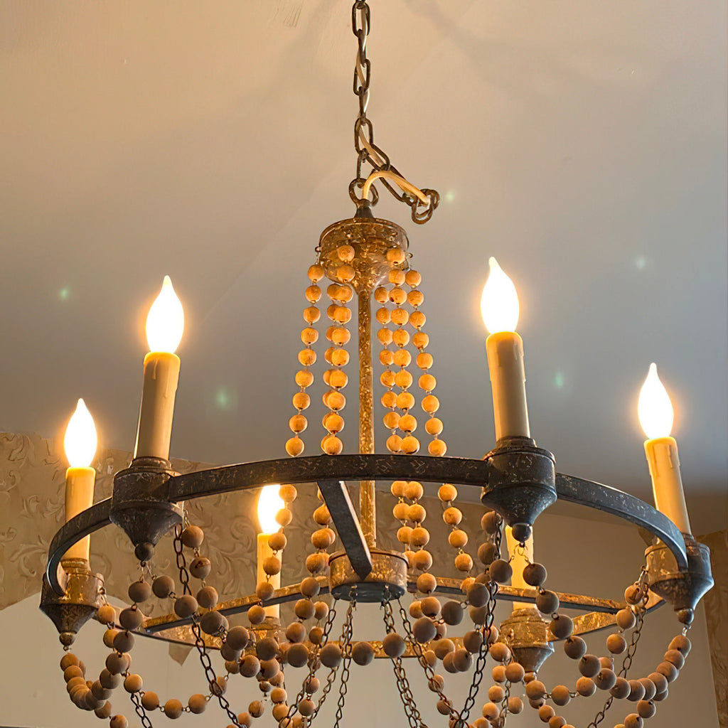 Eurnoros Lustre Vintage Industriel en Bois et Métal - Neutralighting