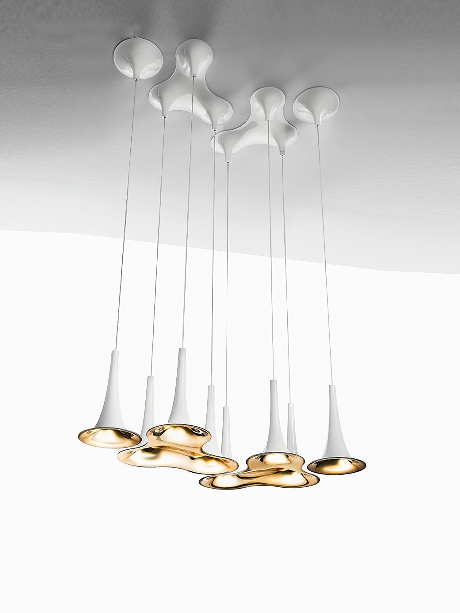 Solara Lampe suspendue en acrylique en forme de trompette contemporaine - Neutralighting