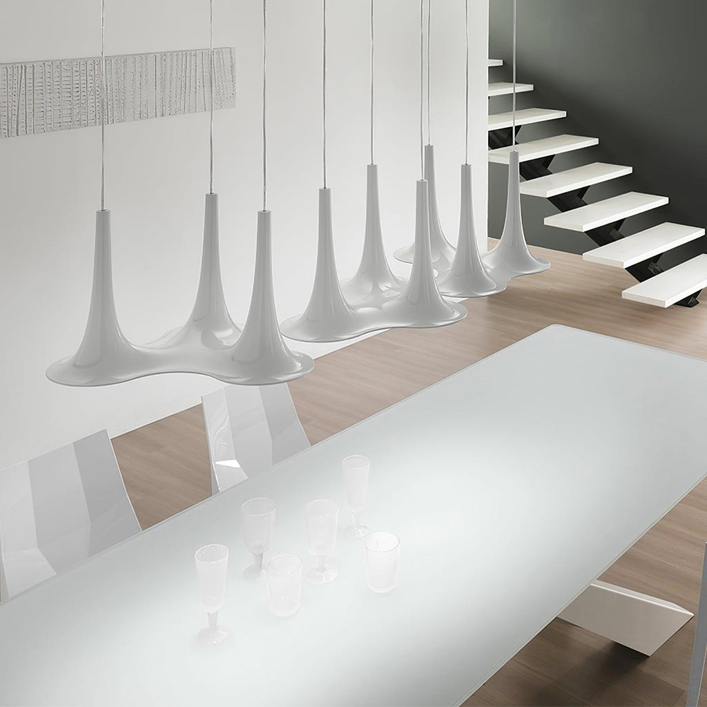Solara Lampe suspendue en acrylique en forme de trompette contemporaine - Neutralighting