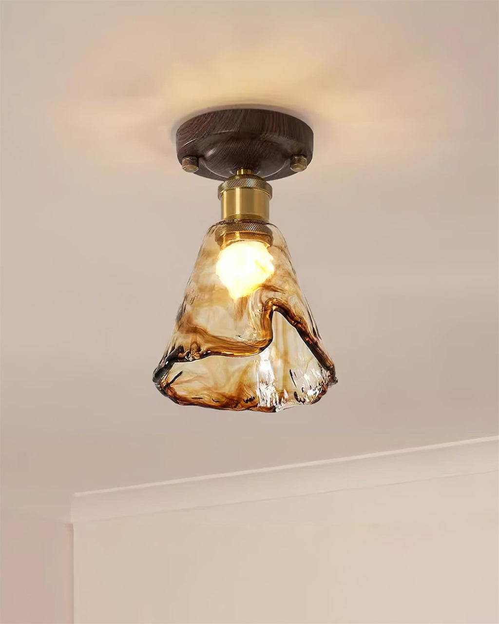Velimo Plafonnier en Verre Ambre - Neutralighting