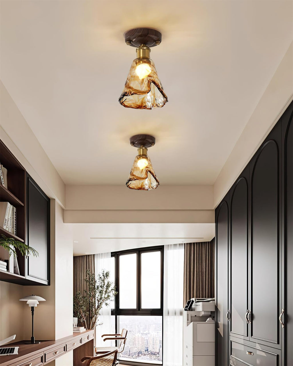 Velimo Plafonnier en Verre Ambre - Neutralighting