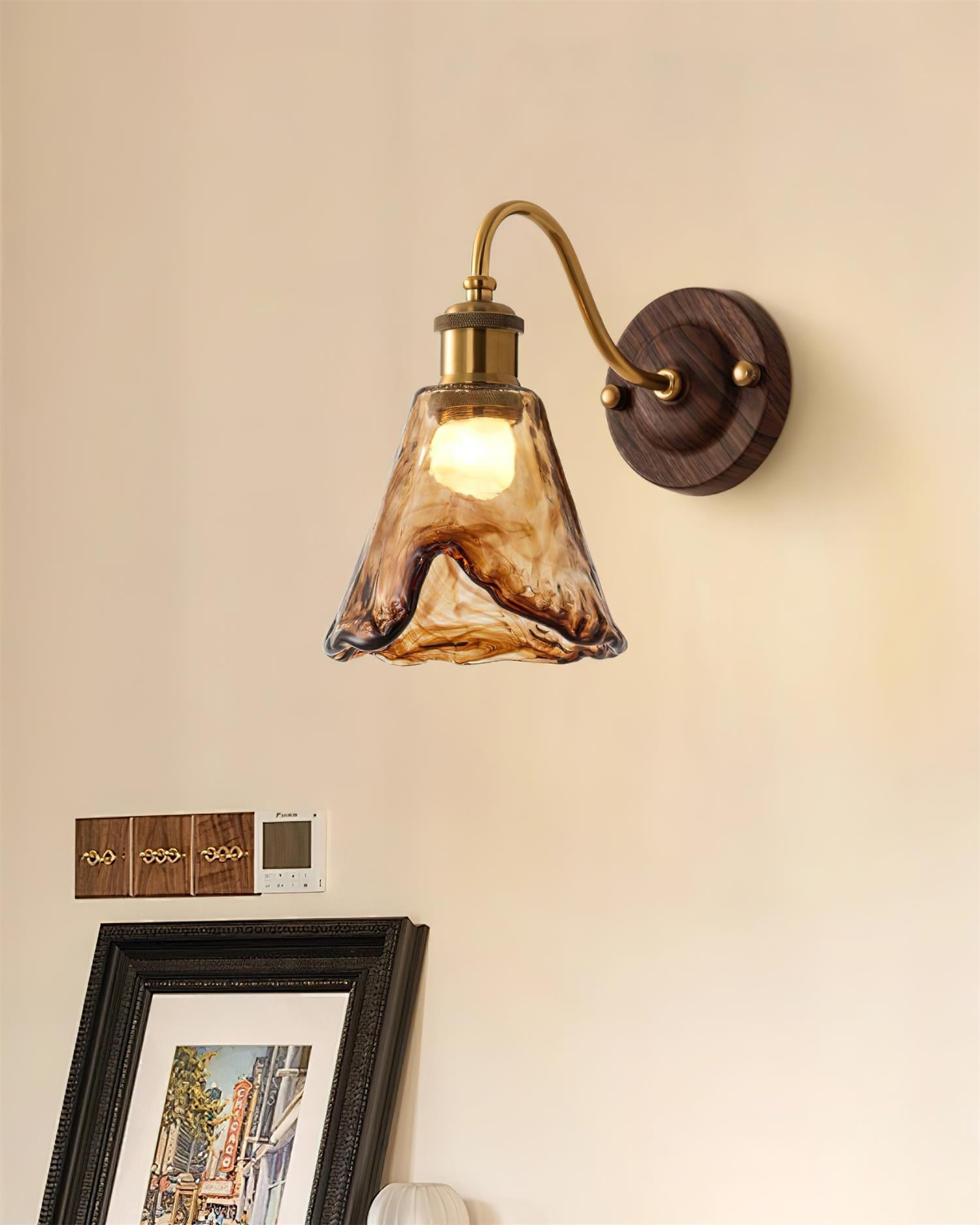 Zephyr Applique Murale Vintage Noyer Doré - Neutralighting
