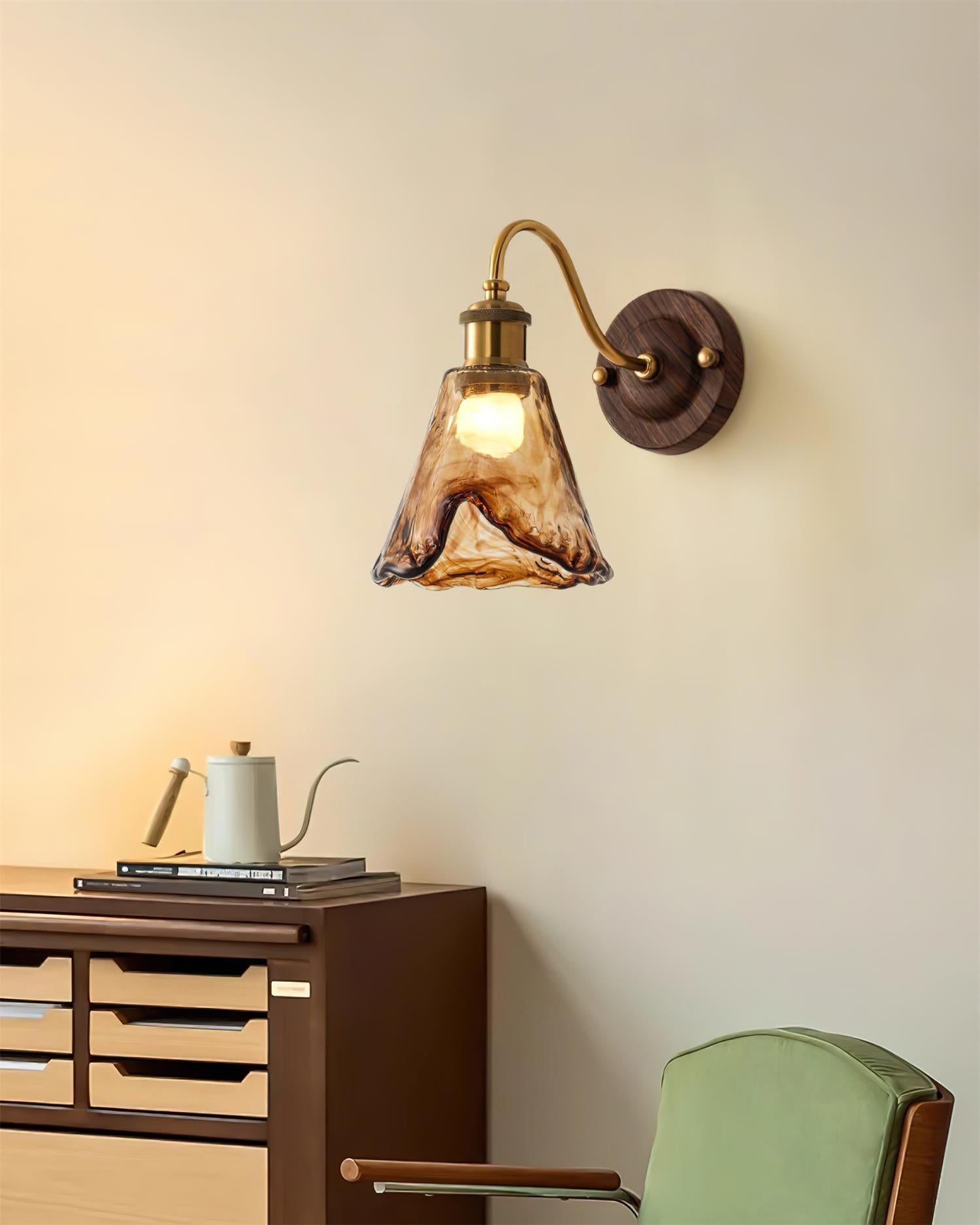 Zephyr Applique Murale Vintage Noyer Doré - Neutralighting