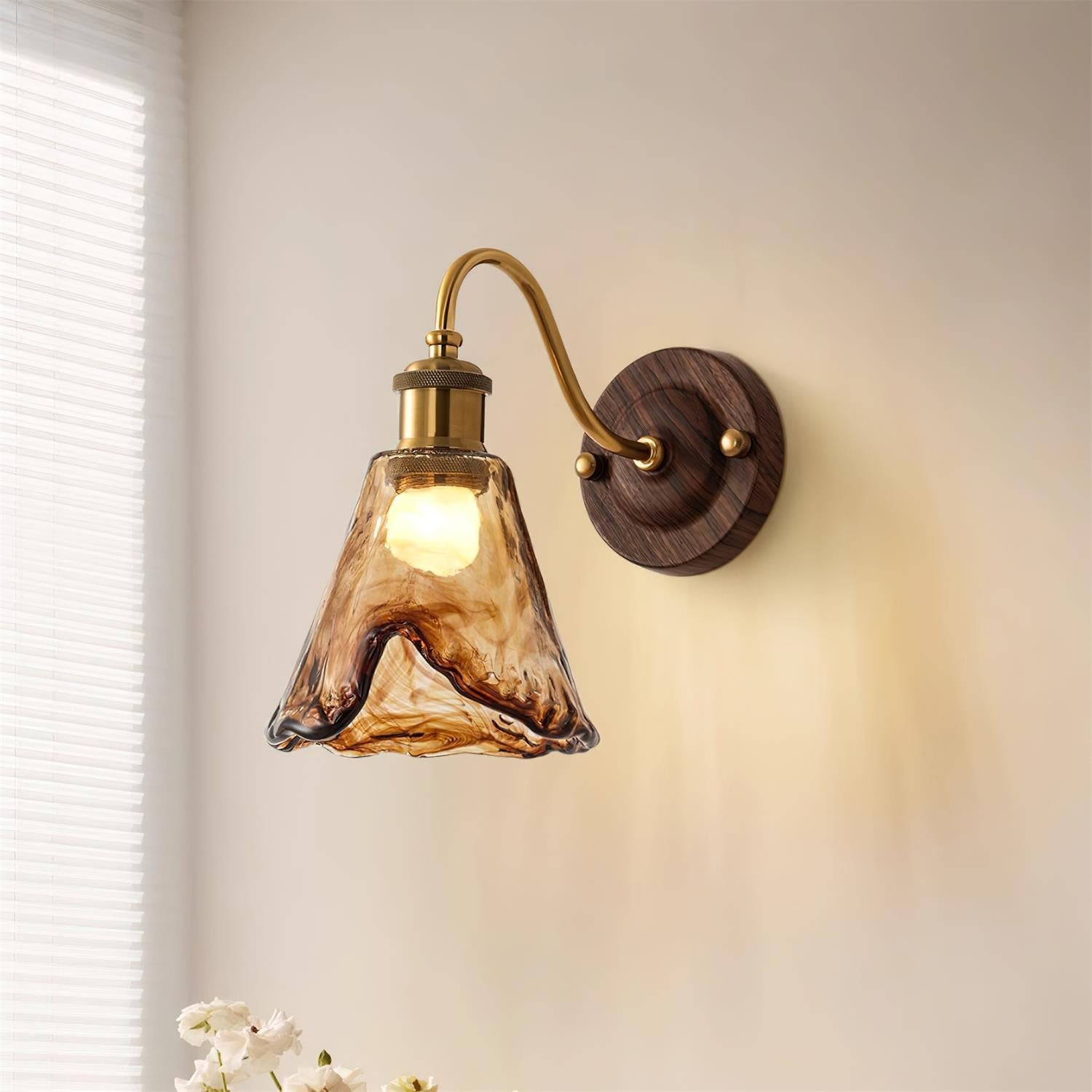Zephyr Applique Murale Vintage Noyer Doré - Neutralighting