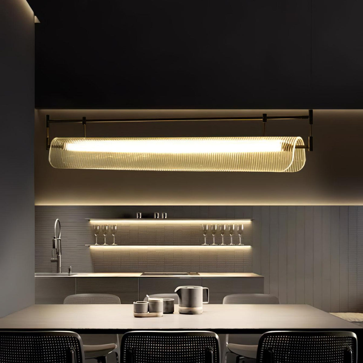 Lustra Chandelier Linéaire en Acrylique Long - Neutralighting