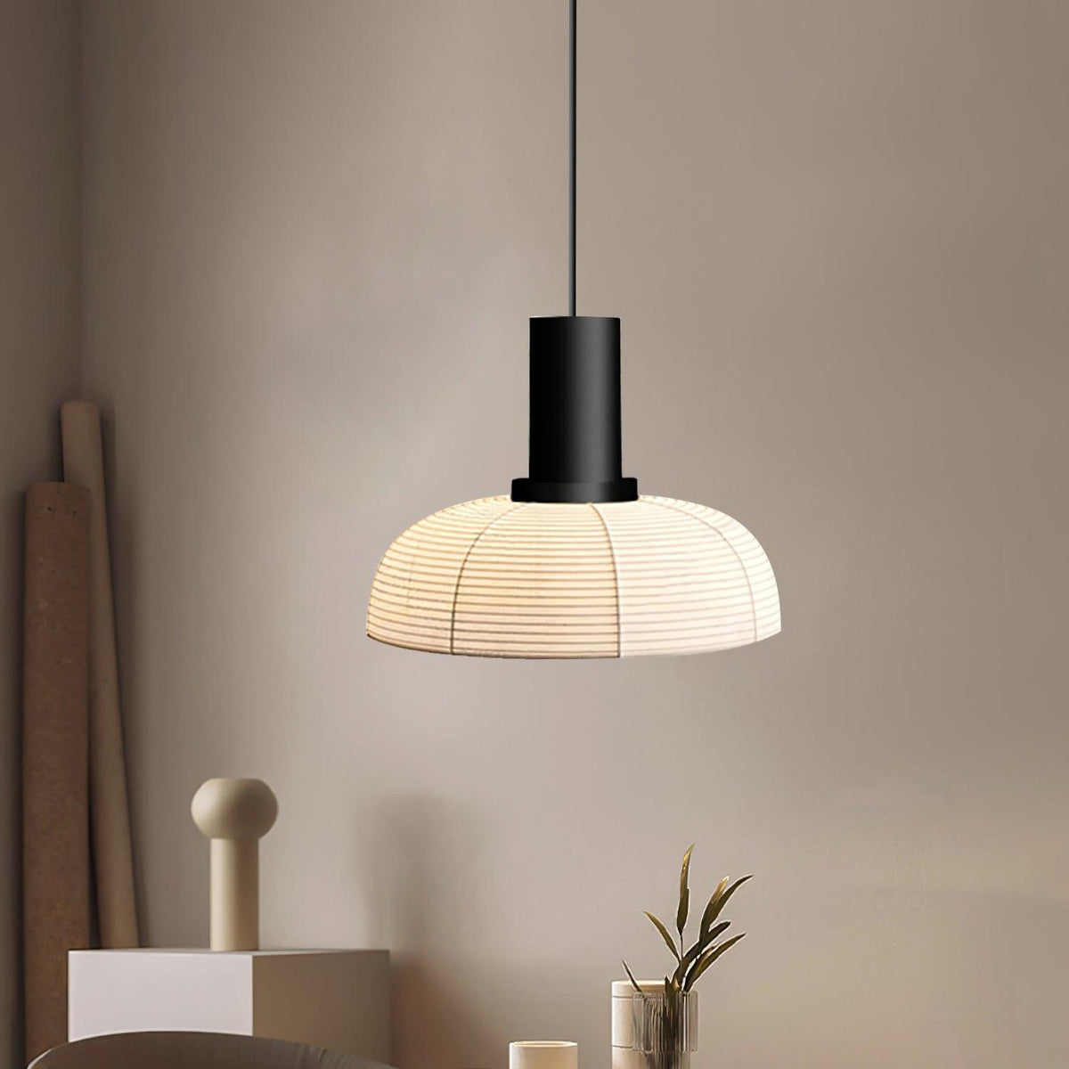 Lampe Pendante Abat-jour en Tissu Blanc Câble Noir Lueur Ambiante Douce - Neutralighting