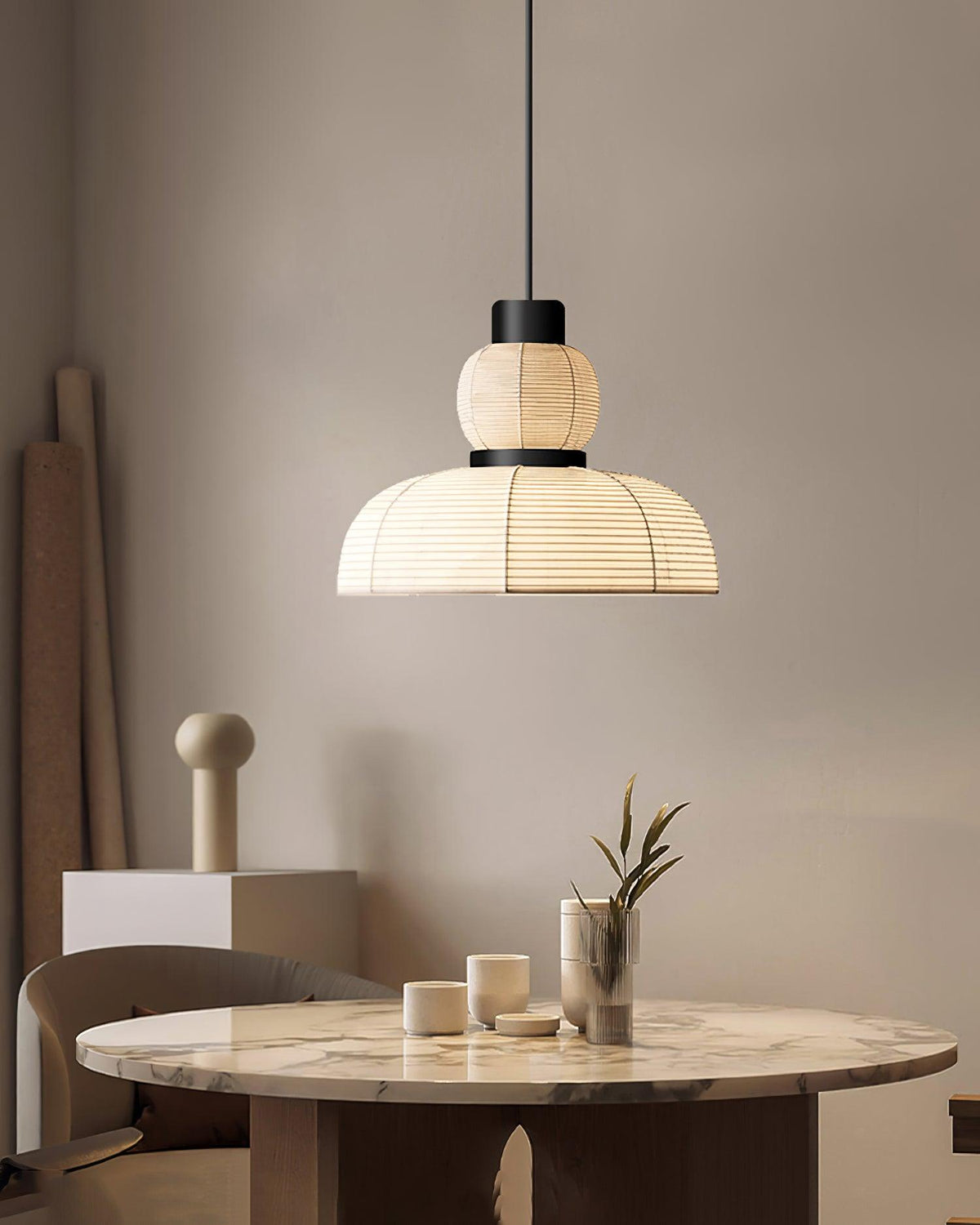 Lampe Pendante Abat-jour en Tissu Blanc Câble Noir Lueur Ambiante Douce - Neutralighting