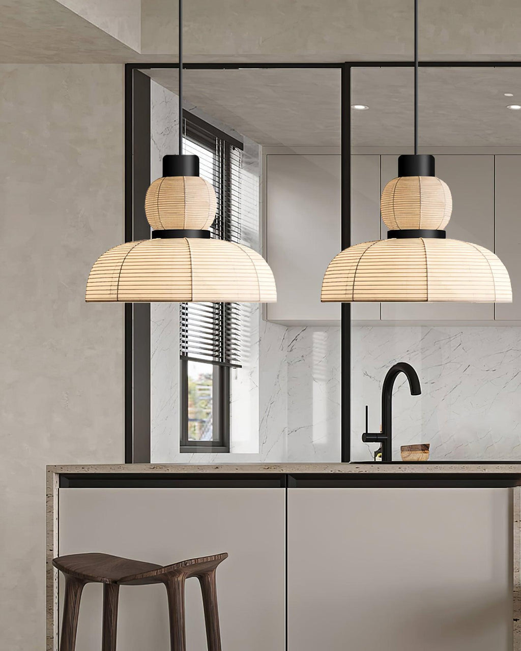 Lampe Pendante Abat-jour en Tissu Blanc Câble Noir Lueur Ambiante Douce - Neutralighting