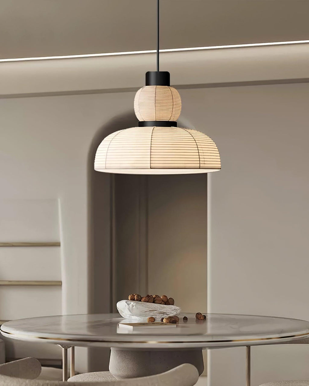 Lampe Pendante Abat-jour en Tissu Blanc Câble Noir Lueur Ambiante Douce - Neutralighting