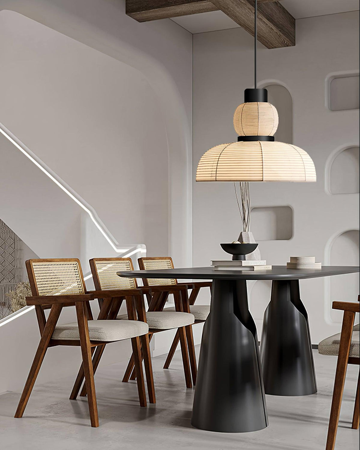 Lampe Pendante Abat-jour en Tissu Blanc Câble Noir Lueur Ambiante Douce - Neutralighting