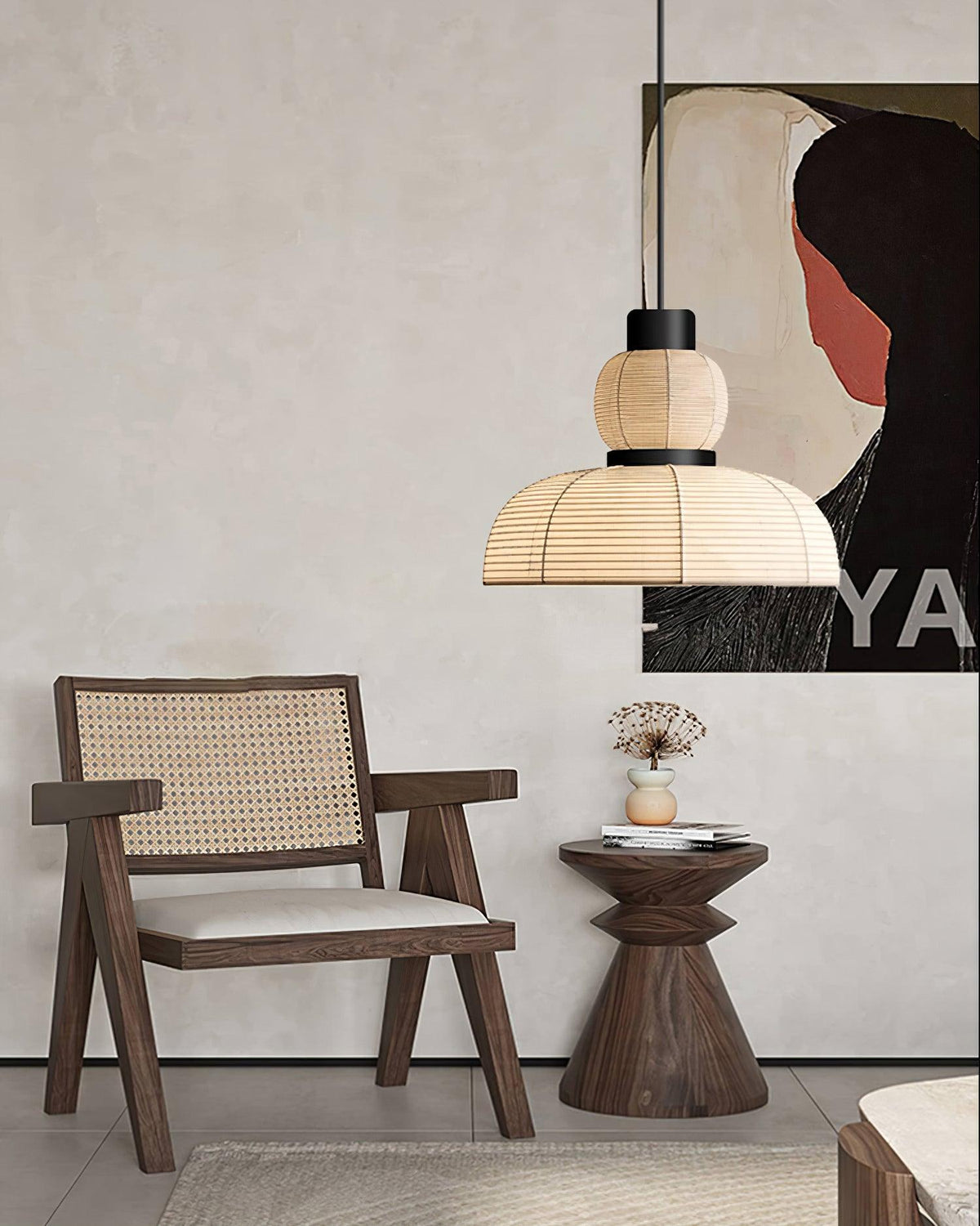 Lampe Pendante Abat-jour en Tissu Blanc Câble Noir Lueur Ambiante Douce - Neutralighting