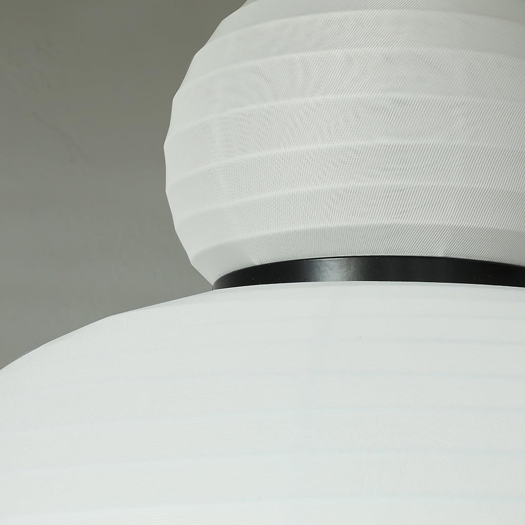 Lampe Pendante Abat-jour en Tissu Blanc Câble Noir Lueur Ambiante Douce - Neutralighting