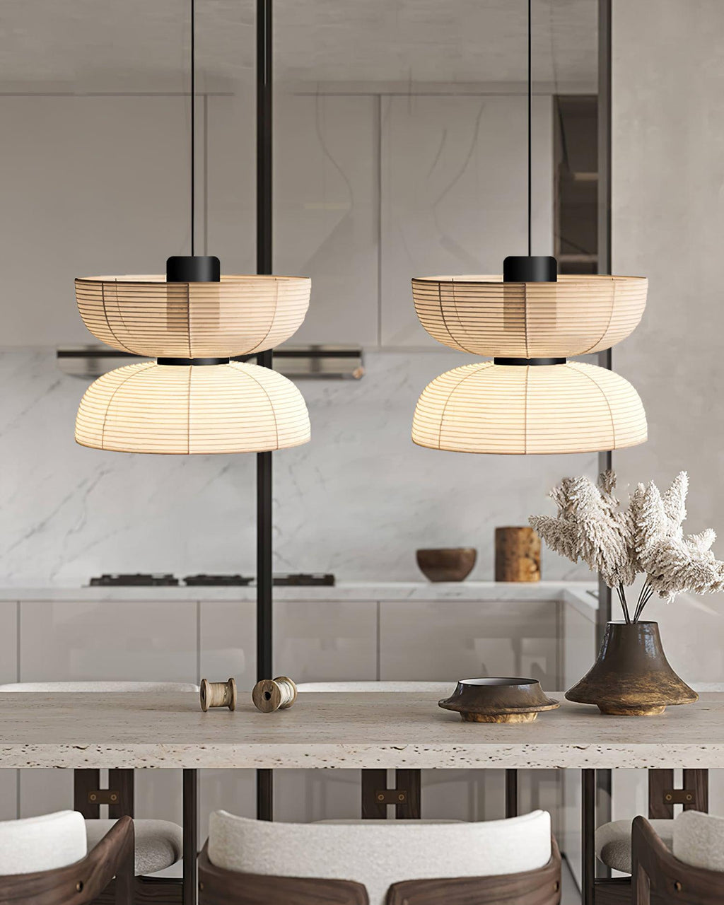 Lampe Pendante Abat-jour en Tissu Blanc Câble Noir Lueur Ambiante Douce - Neutralighting