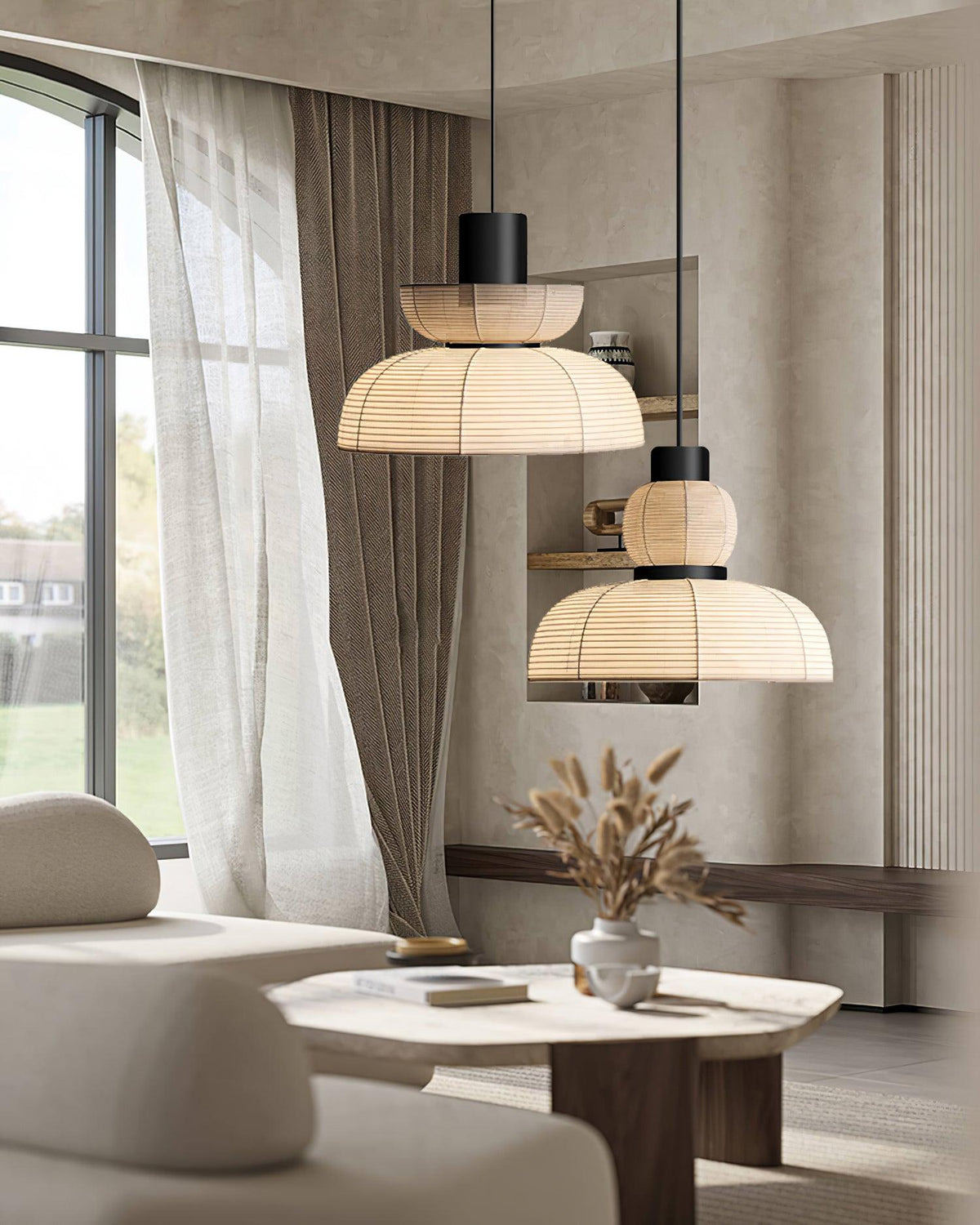 Lampe Pendante Abat-jour en Tissu Blanc Câble Noir Lueur Ambiante Douce - Neutralighting