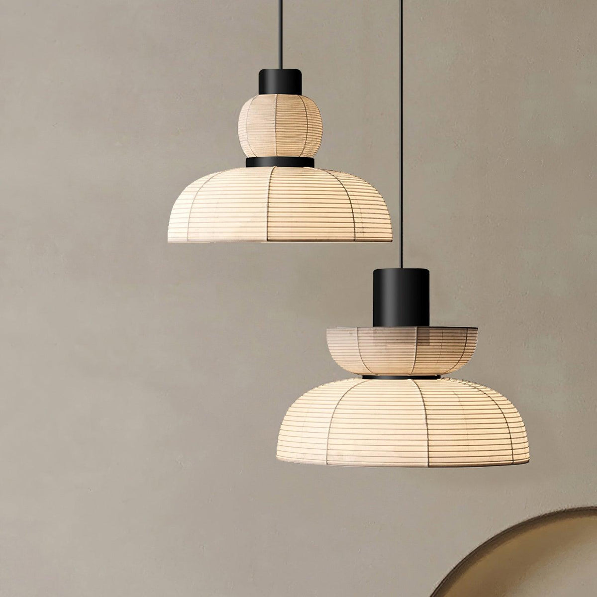 Lampe Pendante Abat-jour en Tissu Blanc Câble Noir Lueur Ambiante Douce - Neutralighting