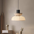 Lampe Pendante Abat-jour en Tissu Blanc Câble Noir Lueur Ambiante Douce - Neutralighting