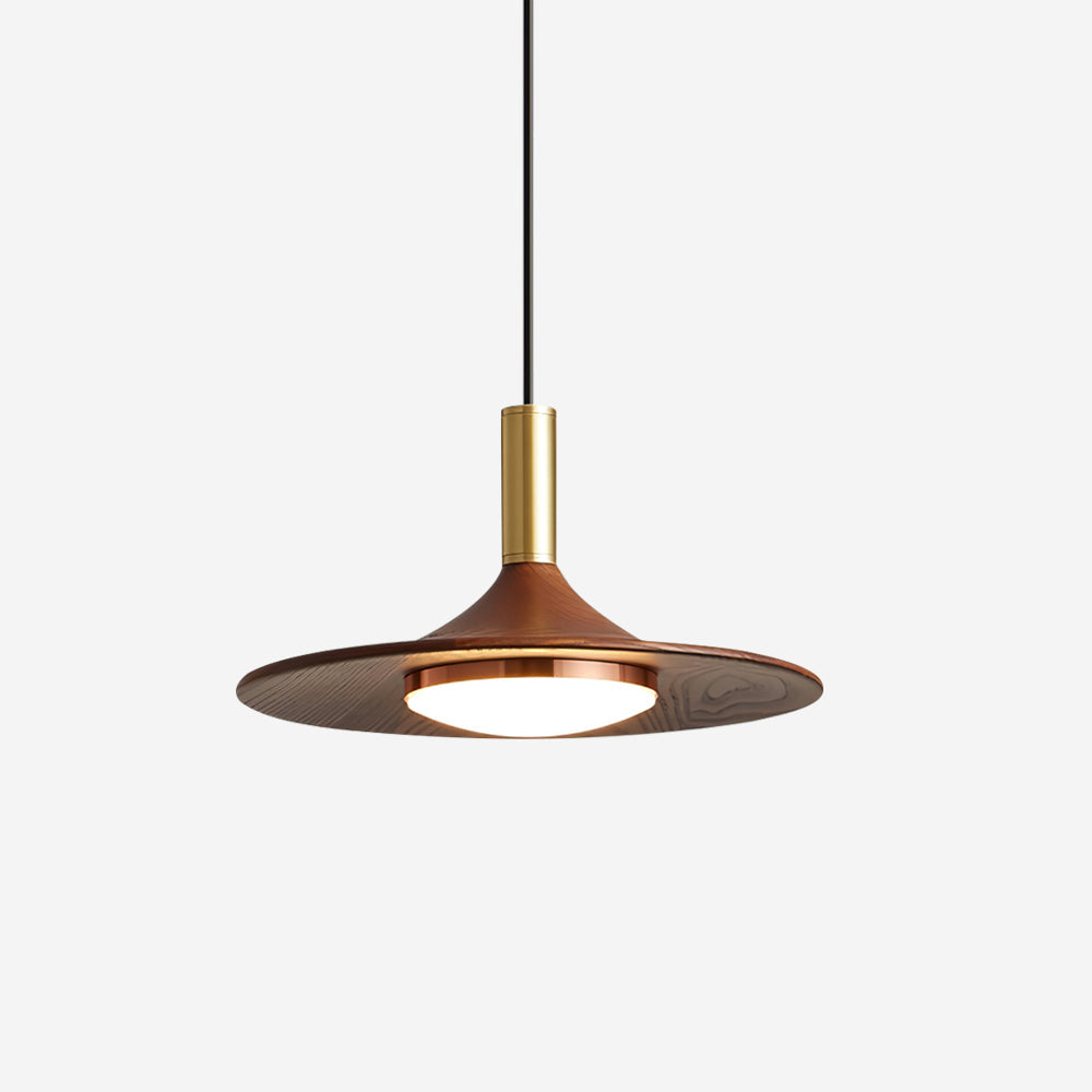 Virelli Lampe Pendante Disque Effet Bois LED Acrylique Midcentury - Neutralighting