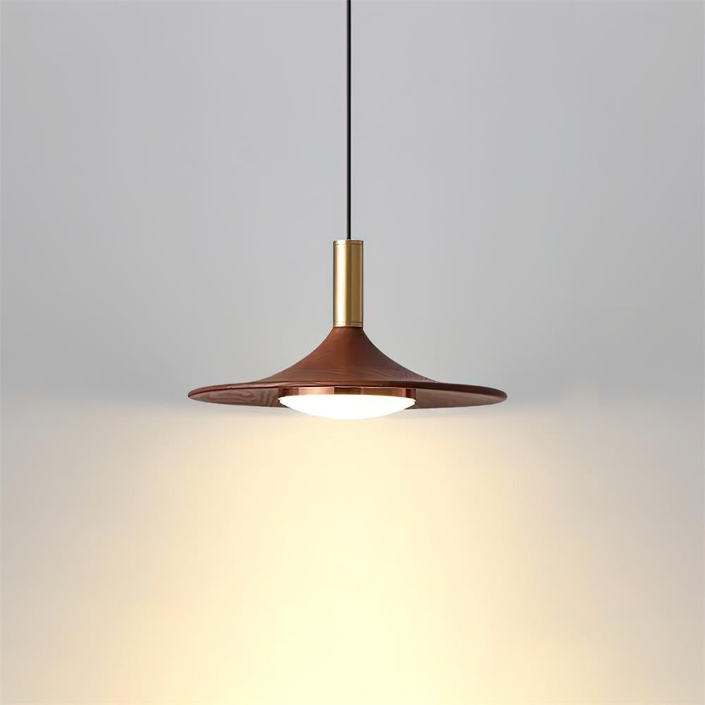 Virelli Lampe Pendante Disque Effet Bois LED Acrylique Midcentury - Neutralighting