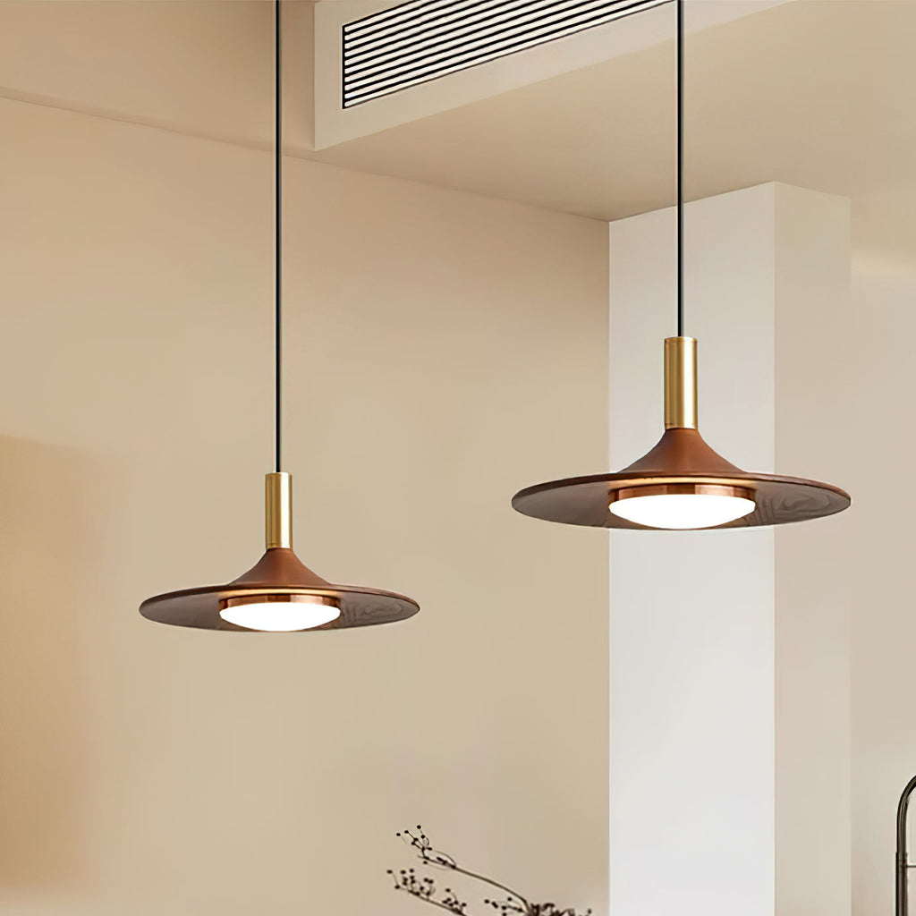 Virelli Lampe Pendante Disque Effet Bois LED Acrylique Midcentury - Neutralighting