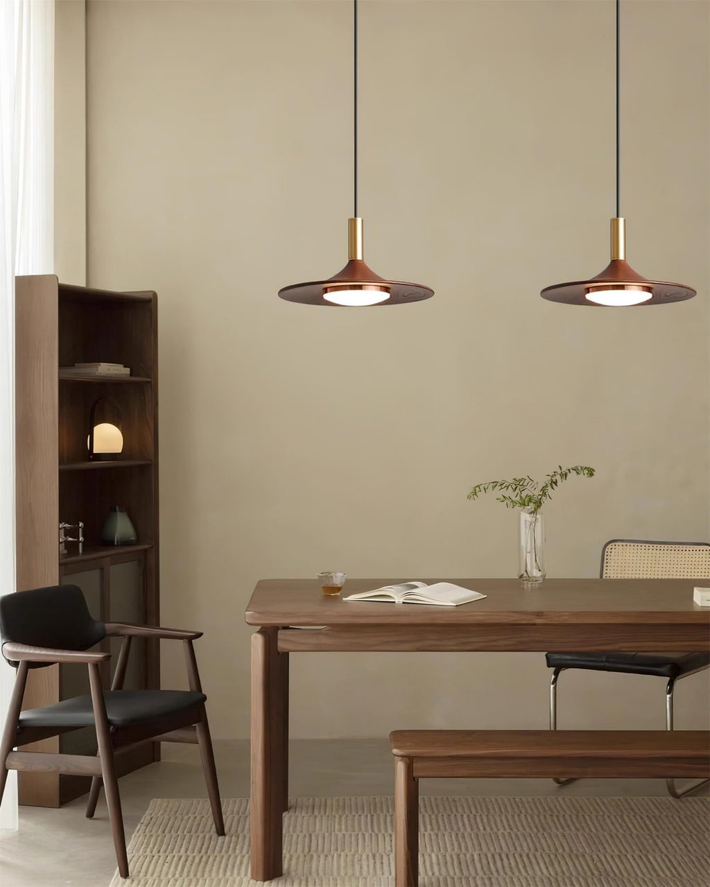 Virelli Lampe Pendante Disque Effet Bois LED Acrylique Midcentury - Neutralighting