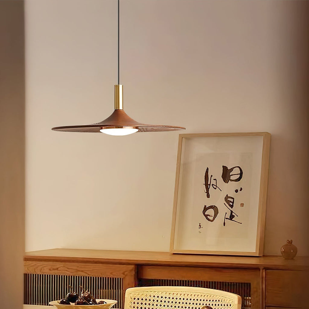 Virelli Lampe Pendante Disque Effet Bois LED Acrylique Midcentury - Neutralighting