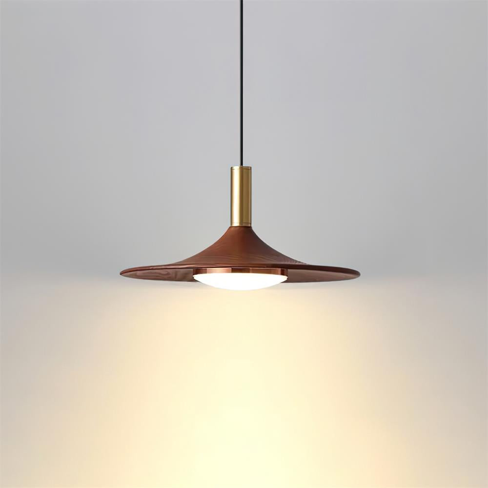 Virelli Lampe Pendante Disque Effet Bois LED Acrylique Midcentury - Neutralighting