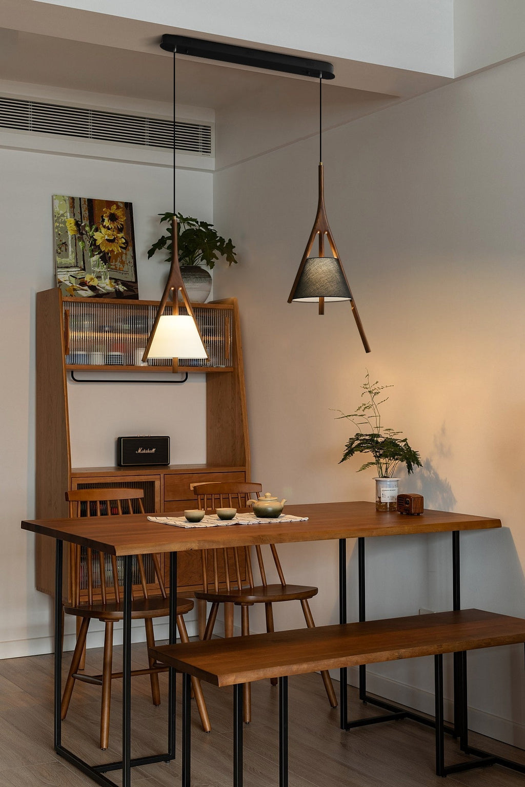 Zovenarae Triangulaire Bois Pendentif Lumière - Neutralighting
