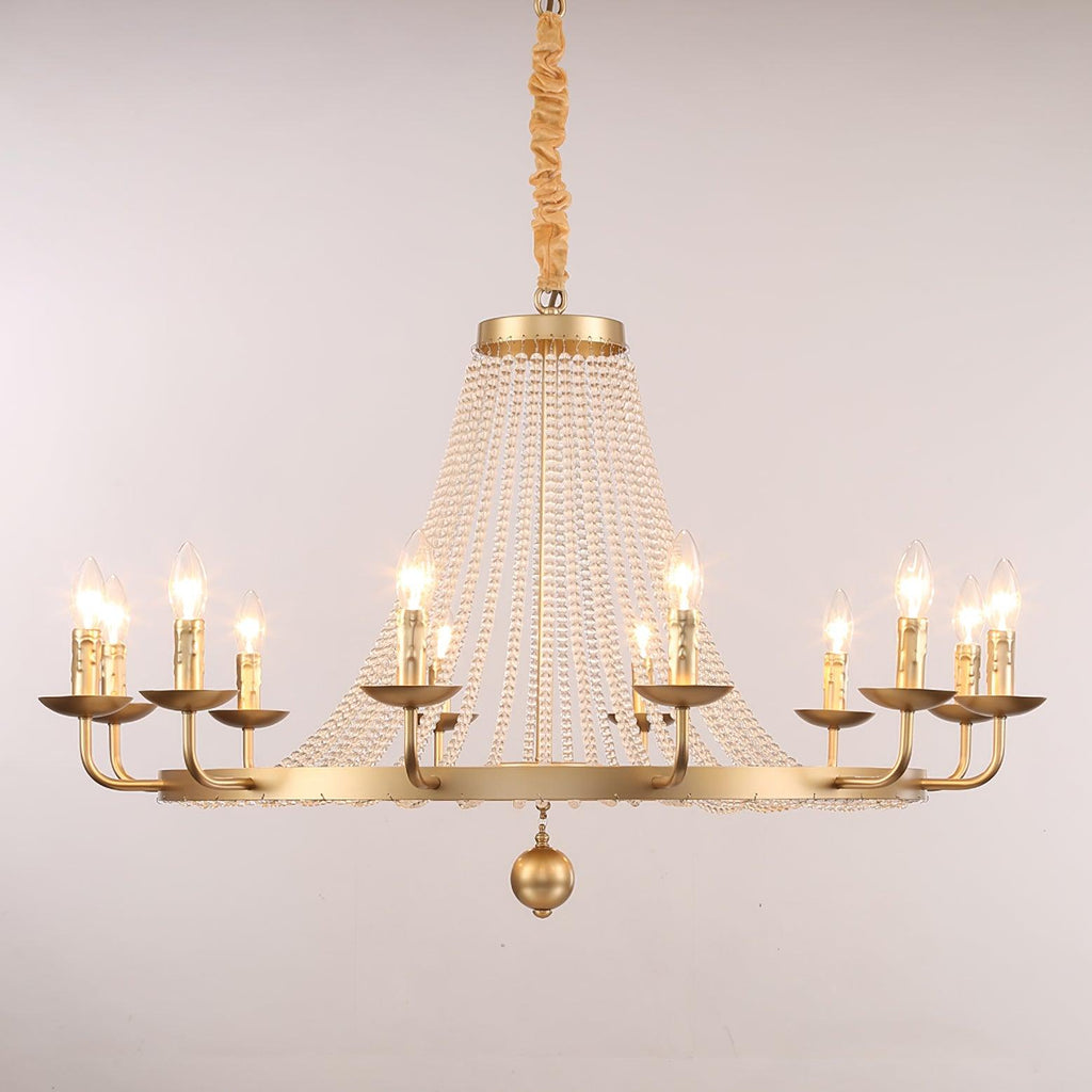 Naples Lustre Perles de Cristal Rustique Blanc Gris Royal - Neutralighting