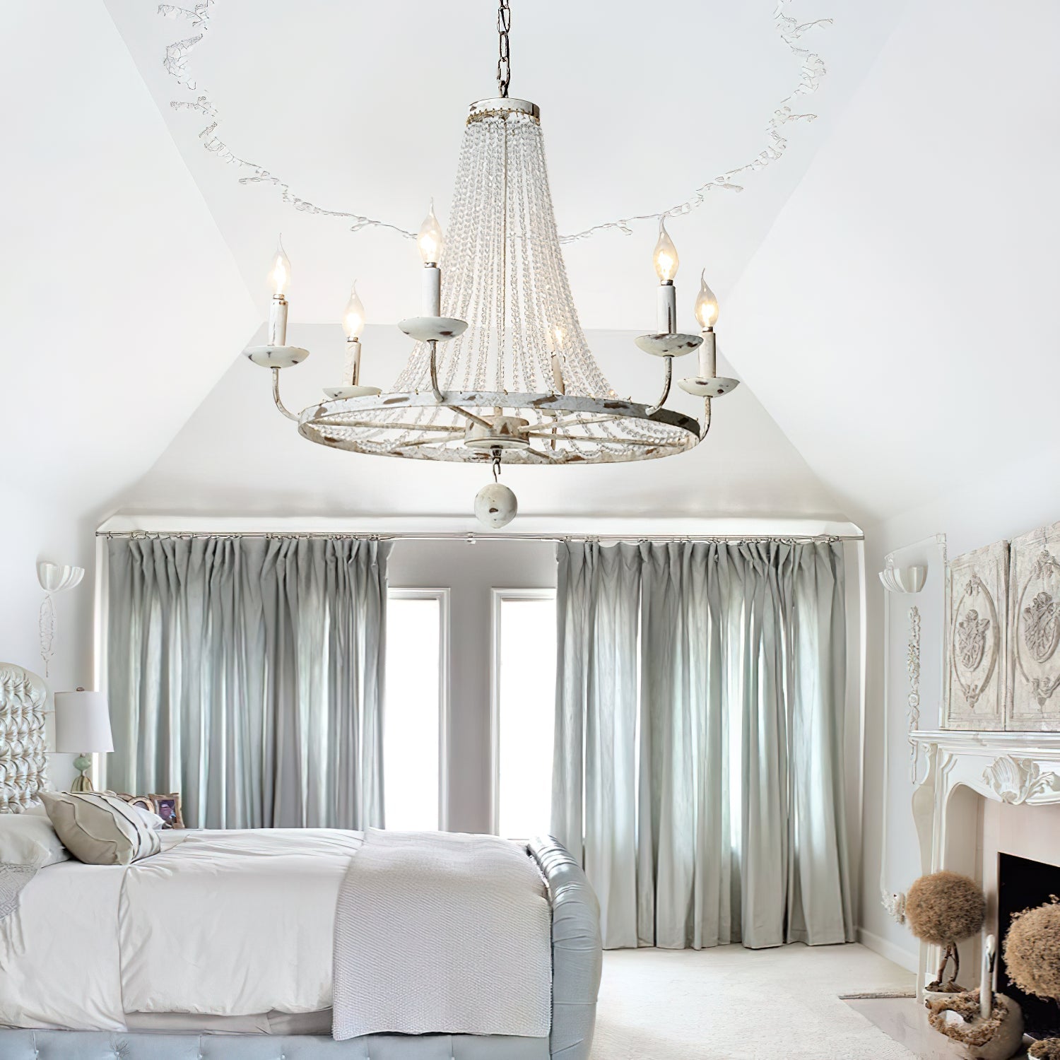 Coloros Lustre Industriel Vintage en Métal Blanc - Neutralighting