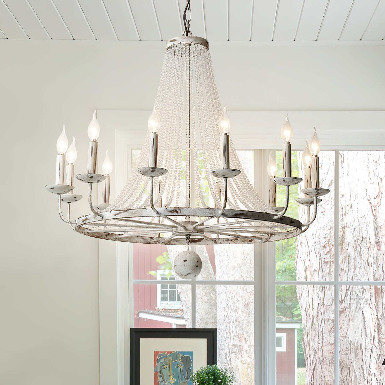 Coloros Lustre Industriel Vintage en Métal Blanc - Neutralighting