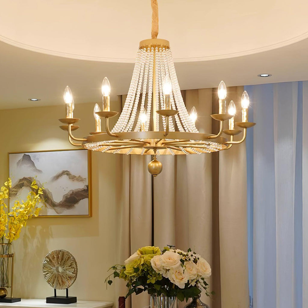 Naples Lustre Perles de Cristal Rustique Blanc Gris Royal - Neutralighting