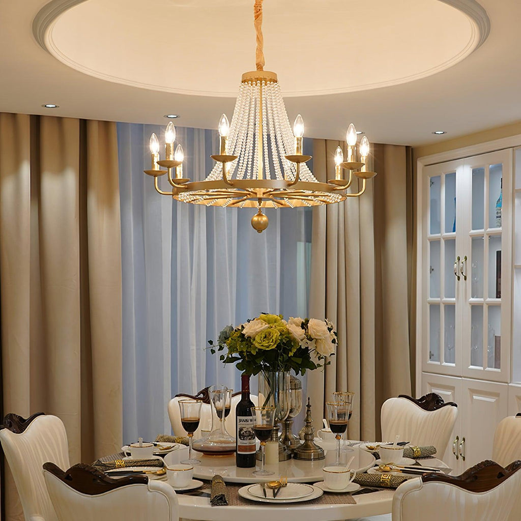 Naples Lustre Perles de Cristal Rustique Blanc Gris Royal - Neutralighting
