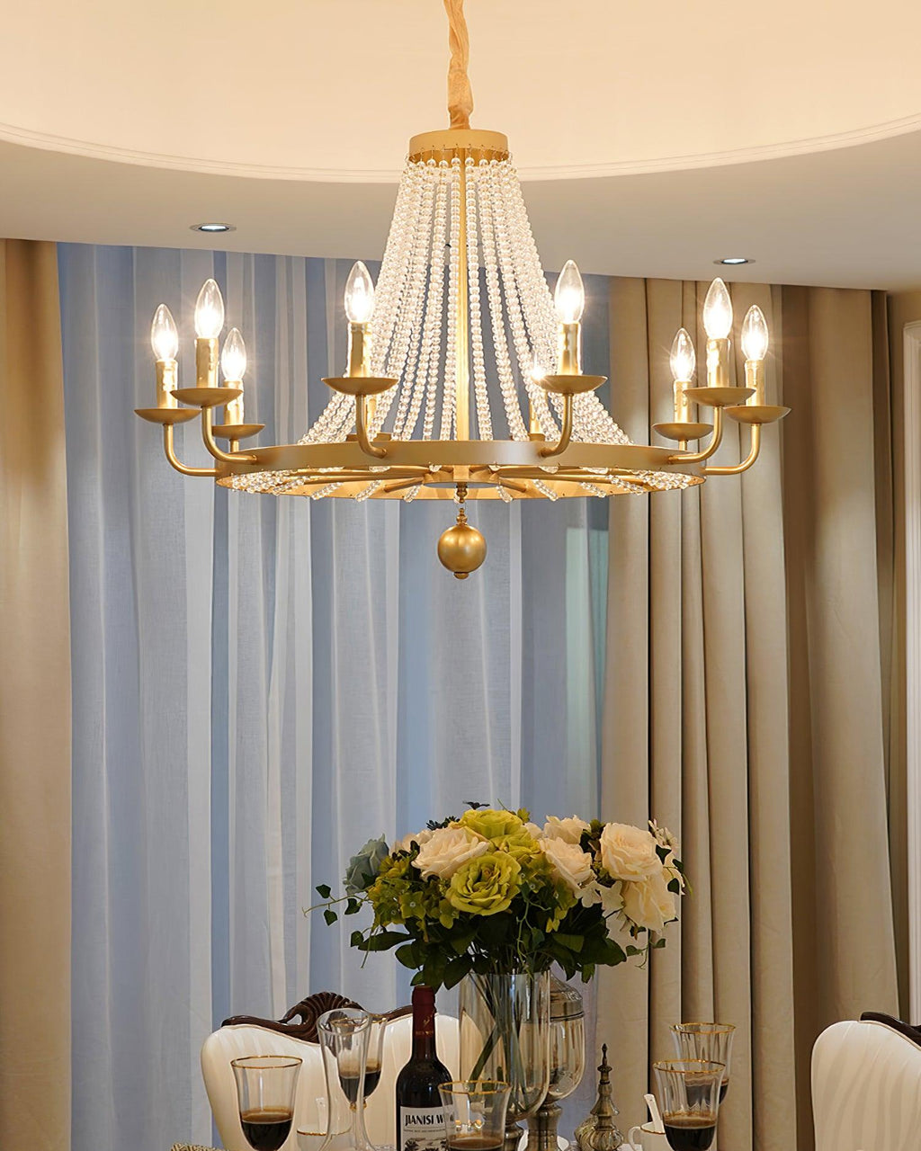 Naples Lustre Perles de Cristal Rustique Blanc Gris Royal - Neutralighting