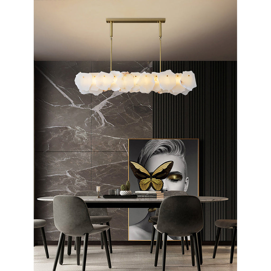Catala Lustre Moderne Minimaliste en Laiton et Albâtre - Neutralighting