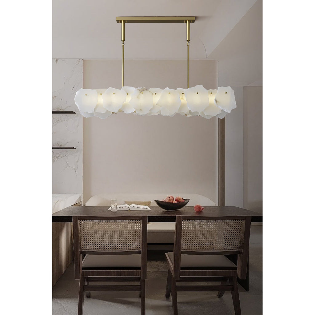 Catala Lustre Moderne Minimaliste en Laiton et Albâtre - Neutralighting
