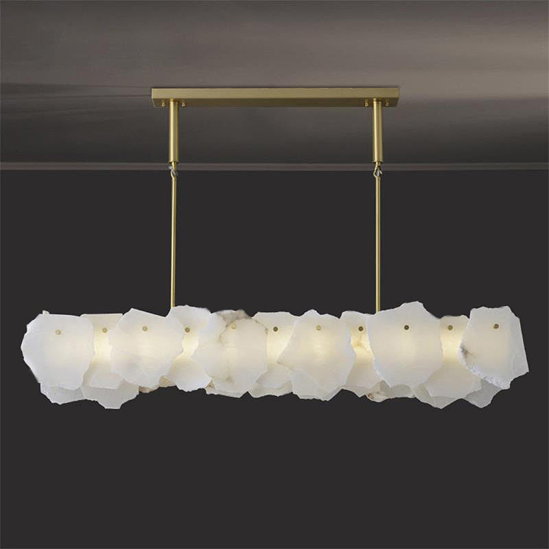 Catala Lustre Moderne Minimaliste en Laiton et Albâtre - Neutralighting