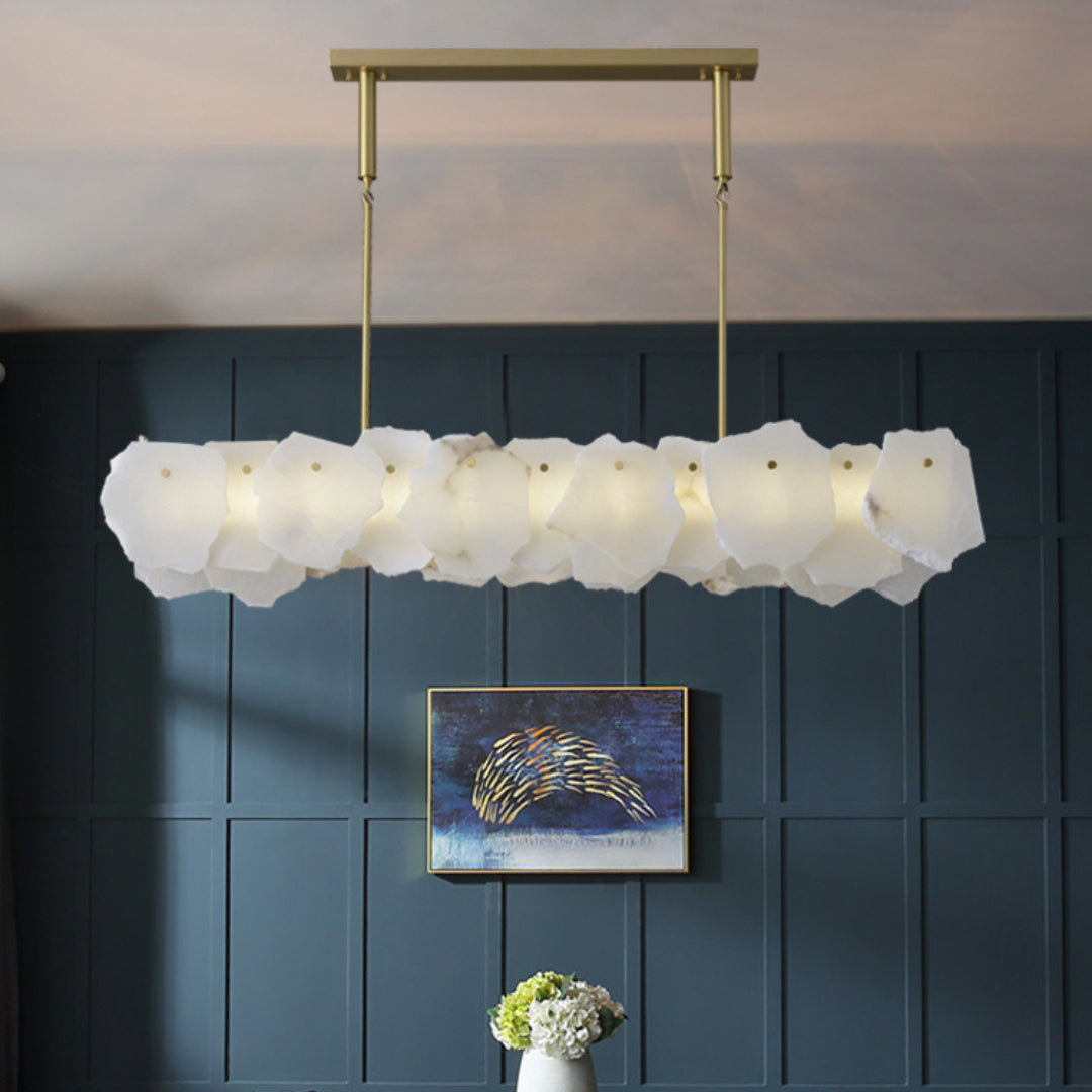 Catala Lustre Moderne Minimaliste en Laiton et Albâtre - Neutralighting