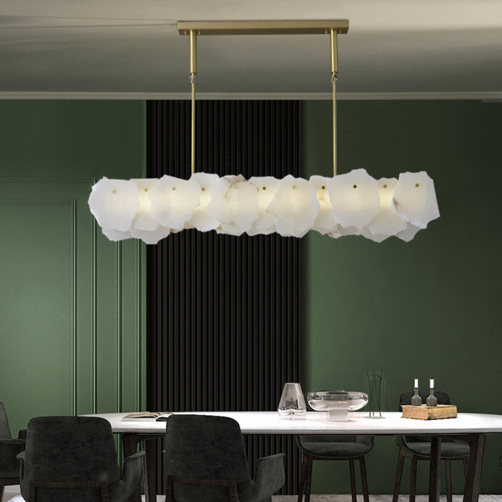 Catala Lustre Moderne Minimaliste en Laiton et Albâtre - Neutralighting